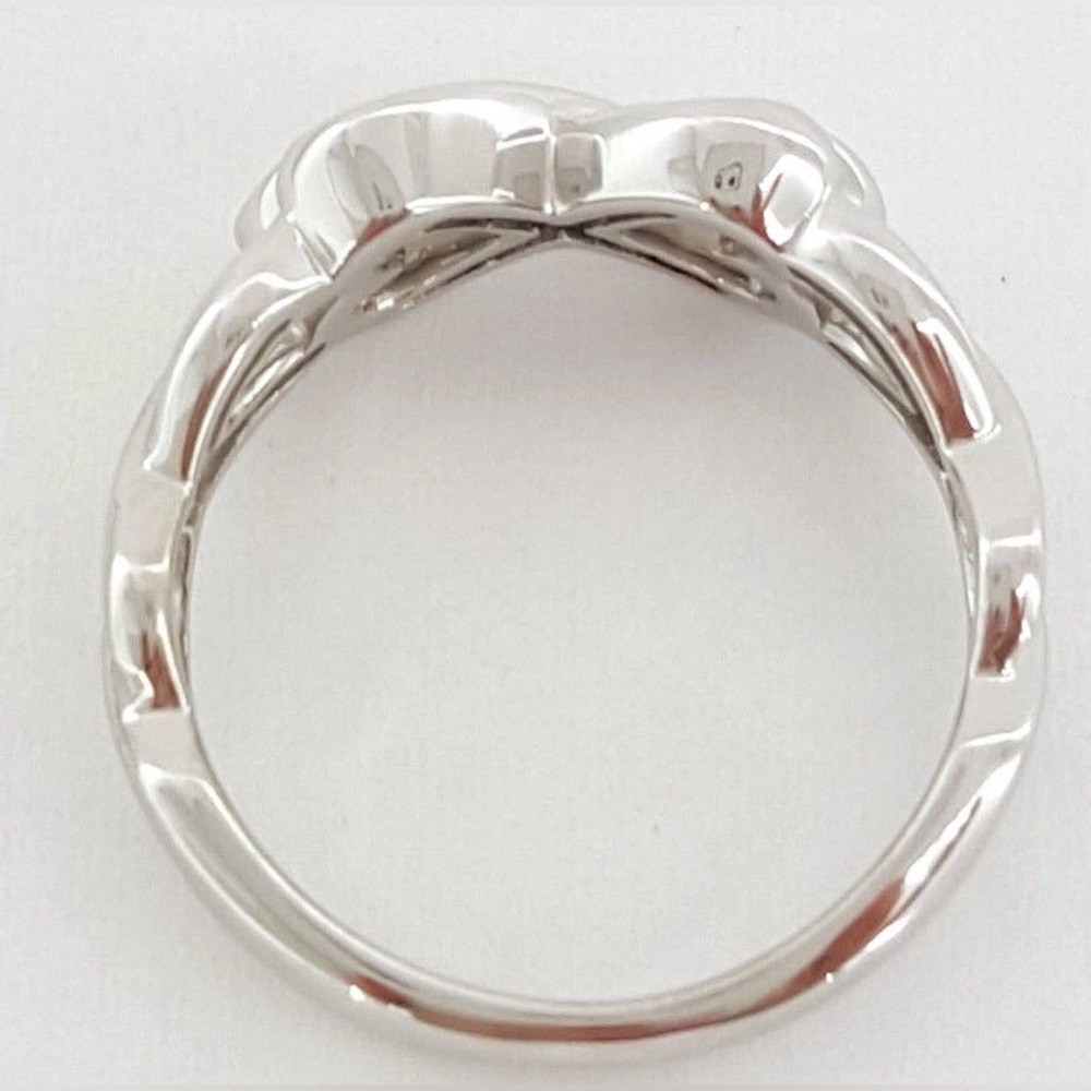 Tiffany & Co Paloma Picasso Double Loving Heart Ring 18K White Gold Diamonds - Picture 6 of 7